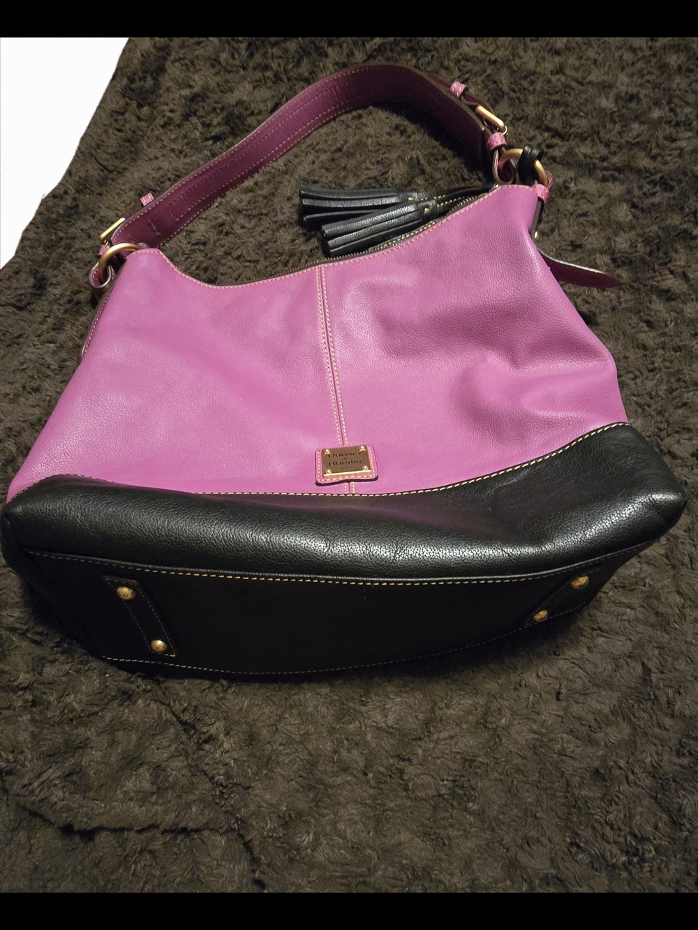 Dooney & Bourke Sophie Orchid and Black Shoulder Hobo Bag